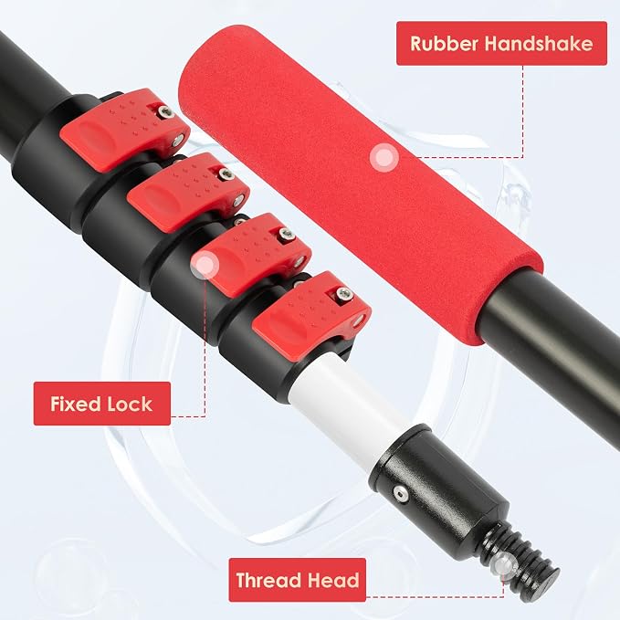 6-24 FT Cobweb Duster with Extension Pole, 30 FT High Reach Spider Web Brush - Image 3