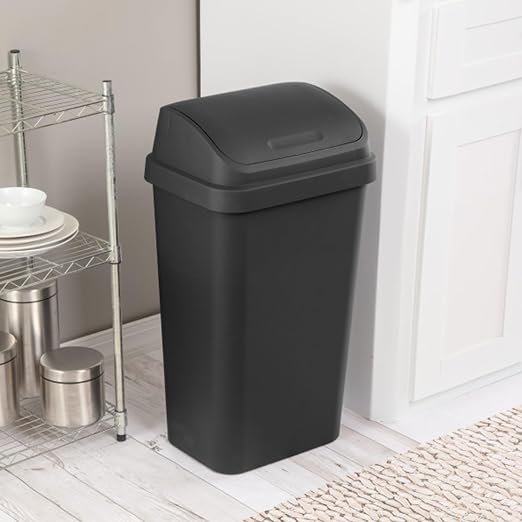 Sterilite 12-Pack Swing Top Wastebasket, Sleek Square Profile Trash Can - Image 5