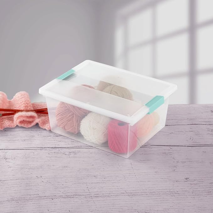 Sterilite 4-Pack Clip Box, Stackable Clear Plastic Bins - Image 5