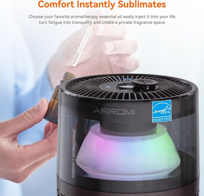 AIRROMI Air Purifiers for Bedroom Home, Activated Carbon Filter Cleaner - Image 6