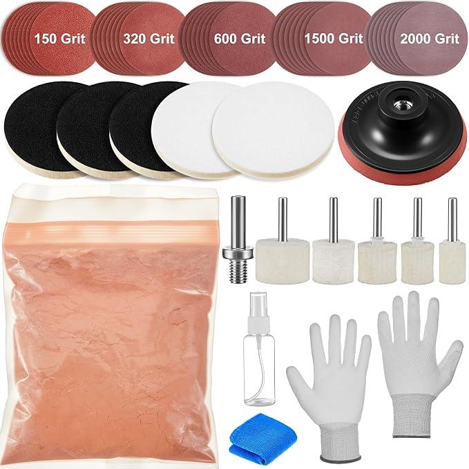 55 Pcs Glass Polishing Kit Windshield Scratch Repair Kit Car Windscreen Glass by Teenyyou