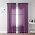 Chyhomenyc Plum Sheer Curtains, 84 inches Long 2 Panels Set, Rod Pocket Voile by Chyhomenyc