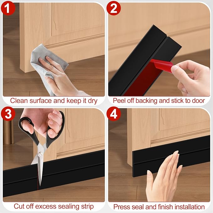 MYFAMIREA Door Weather Stripping 2IN x 20FT Door Draft Stopper Seal Tape - Image 5