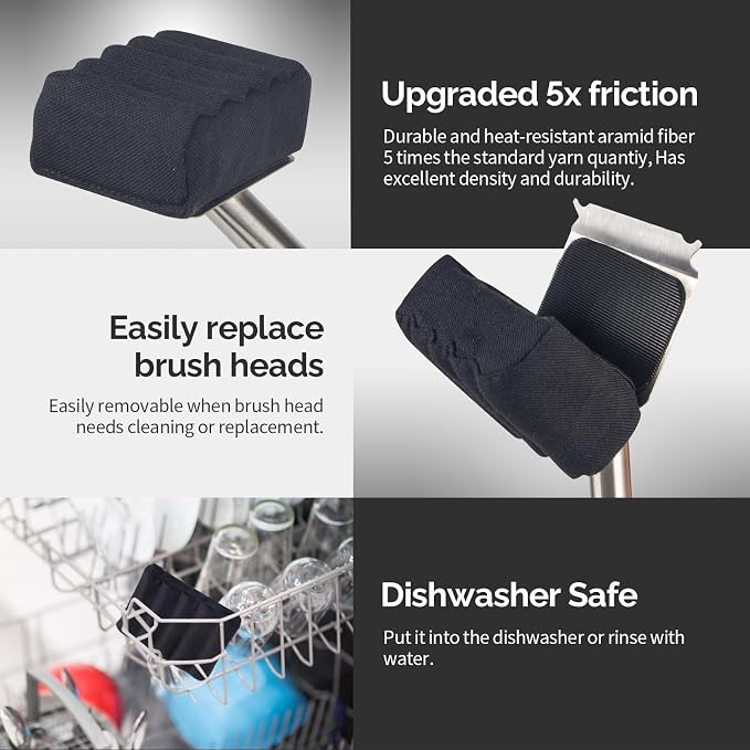 Grill Brush Bristle Free, Upgraded Aramid Fiber Wavy Pad Perfect - Image 6