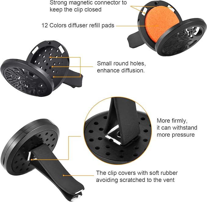 2 Pieces 316L Stainless Steel Car Aromatherapy Essential Oil Diffuser Air - Image 3
