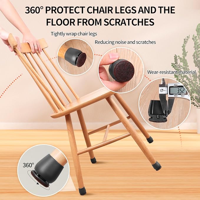 Ezprotekt 24 Pcs Round Silicone Chair Leg Floor Protectors - Image 4