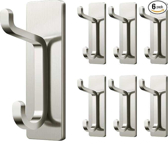 pickpiff Wall Hooks for Coat and Towel: 13LB Adhesive Door Hanger Stick on by pickpiff