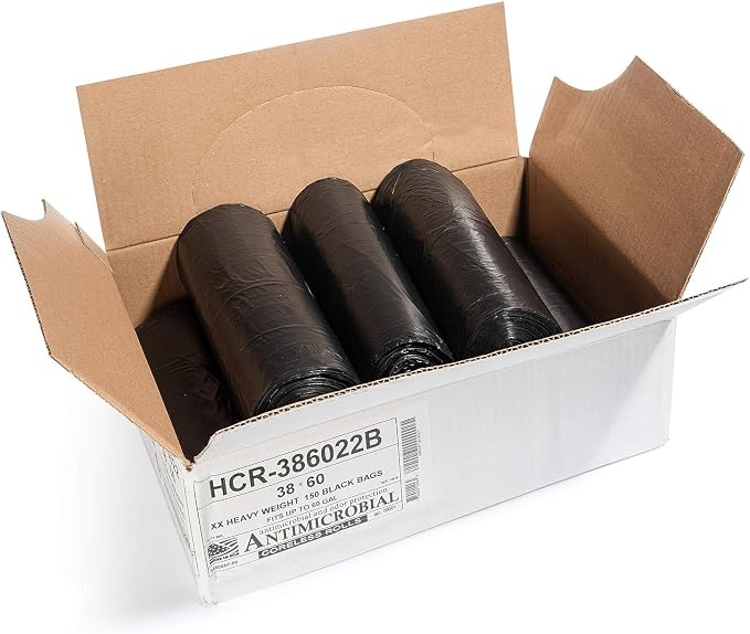 Aluf Plastics High Density Trash Bags, 60 Gallon, 22 Micron, - Image 2