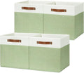 HNZIGE Fabric Cube Storage Bins 13x13 Set of 4 Canvas Storage Baskets by HNZIGE