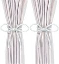 Magnetic Tiebacks for Curtains, 2 Pack Bow Pearl Curtain tiebacks Curtain by Aimery