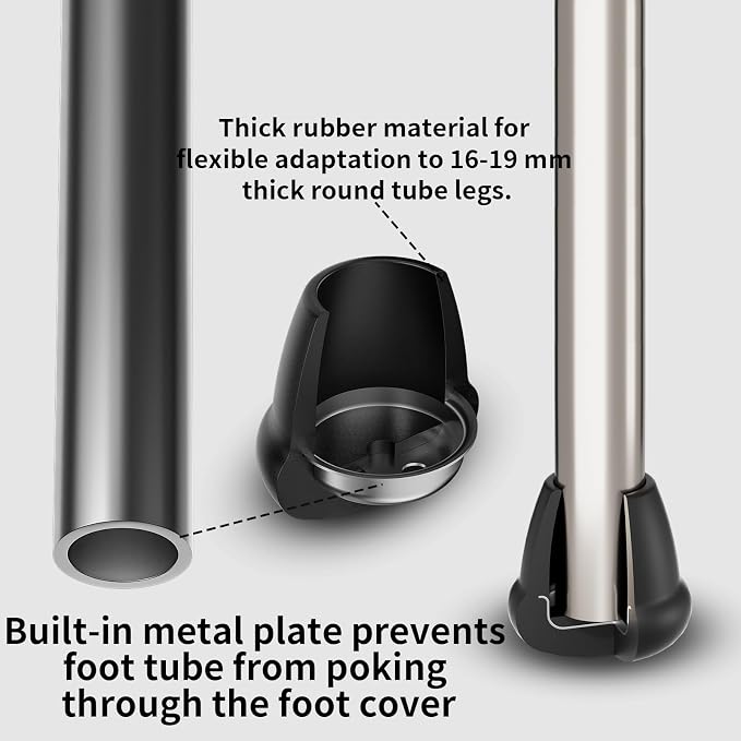 0.75 Inch Heavy Duty Rubber Chair Leg Caps - Image 4