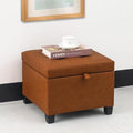 Adeco 17.5" Faux Leather Storage Ottoman by Adeco