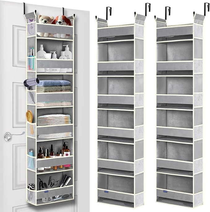 2 Pack Over The Door Hanging Organizer 6-Shelves and 12 Side Pockets, Over The by ROOMTALK