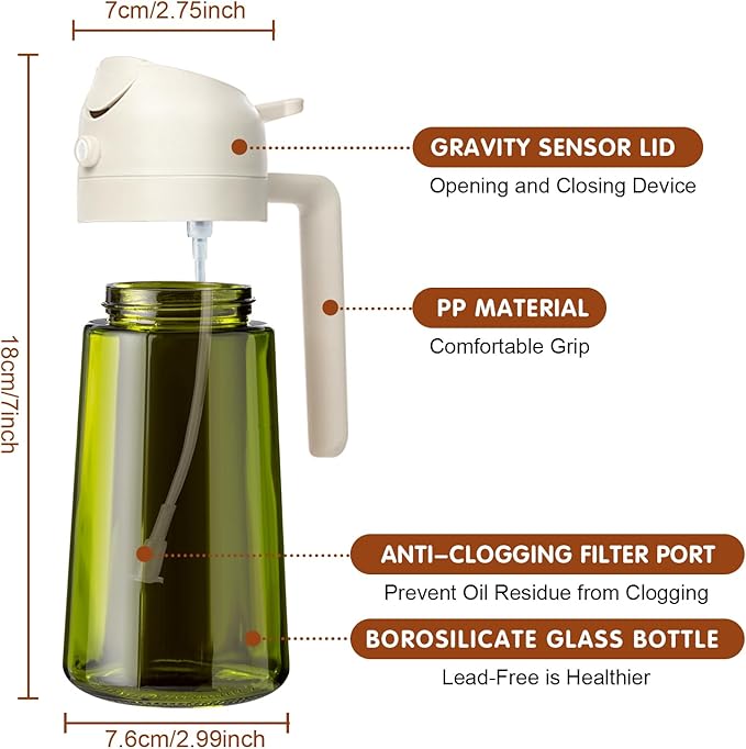 YARRAMATE 16oz/470ml Light-Blocking Dark Oil Sprayer - Image 7