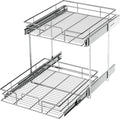 LOVMOR 2 Tier Individual Pull Out Cabinet Organizer 15½" W x 21½" D, Slide Out by LOVMOR