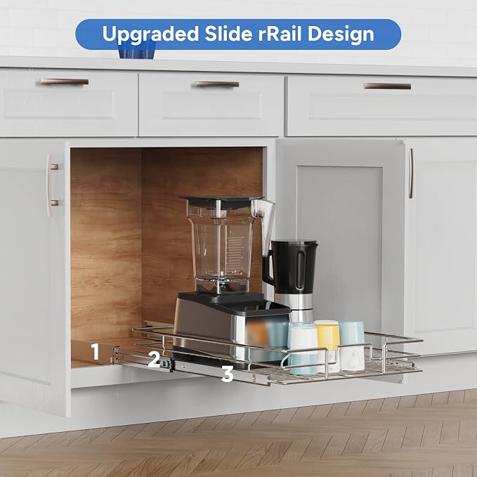 ROOMTEC Pull Out Cabinet Organizer, Cabinet Pull Out Shelves 14½" W x 21½" D - Image 5