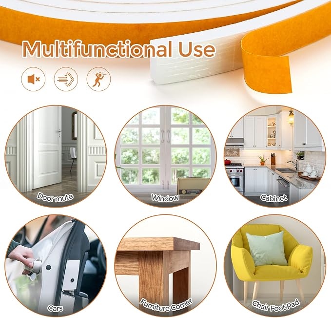 50 Feet Weather Stripping Door Seal, 3/8" Wide X 1/8" Thick Door Seal Strip - Image 8