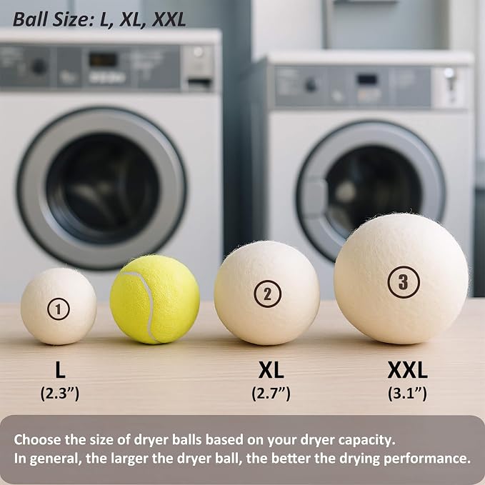 Sheep Wool Dryer Balls 4 Pack XXL Premium Natural Fabric Softener, Reusable - Image 2