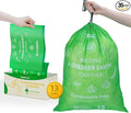 13 Gallon Compostable Trash Bags Liners Drawstring, Heavy Duty Extra Thick 1 Mil by TerracorPackaging