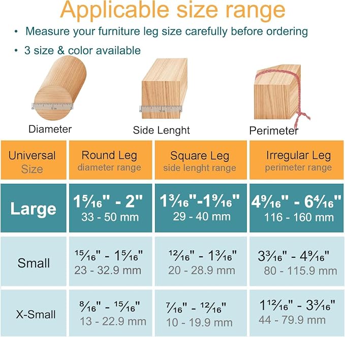 32 Pcs Chair Leg Protectors for Hardwood Floors, Silicone Felt Furniture Leg - Image 2