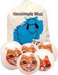 Wool Dryer Balls Organic Felt 6 Pack Laundry Fabric Softener, Extra Large by HAUSSIMPLE