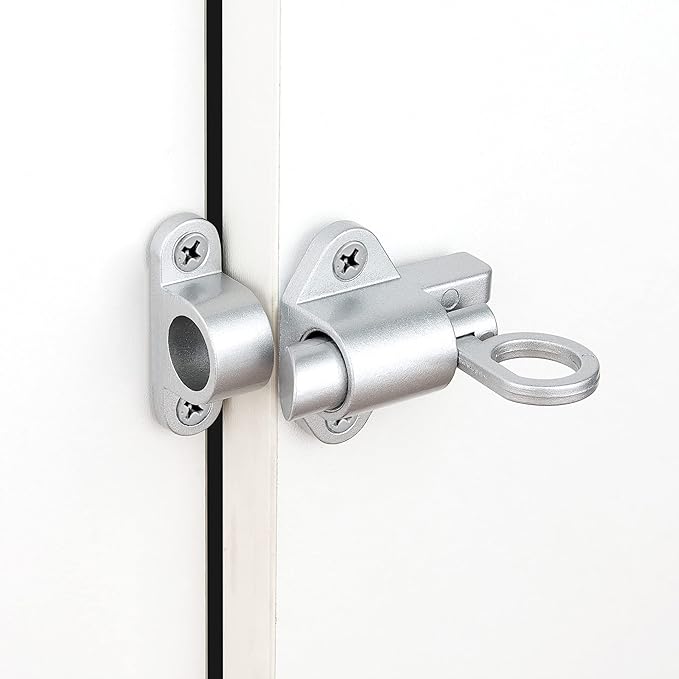 2 Packs Self-Closing Latches，Silver Gray Spring Door Lock，Resilient Bolt Latch - Image 3