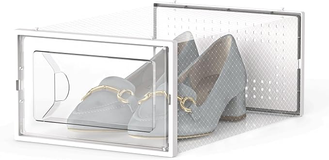 Kuject 15 Pack Shoe Storage Boxes, Large Clear Plastic Stackable Shoe Organizer - Image 2