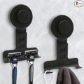 Suction Cup Razor Holder for Shower Wall 2 Pack, Heavy-Duty 15lbs Suction Hooks by WingWider