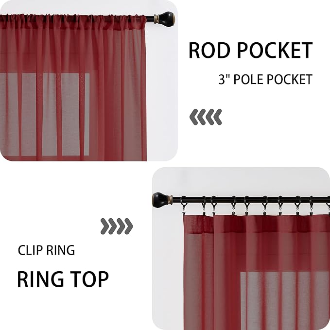 Tollpiz Sheer Door Curtain Closet Linen Textured Curtains Sheer Doorway Light - Image 5
