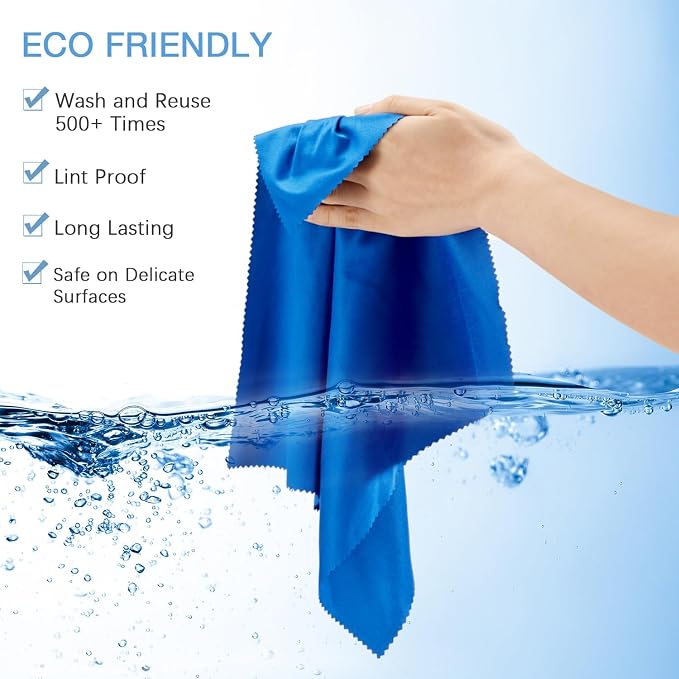 Frienda 12 Pack Large Microfiber Glass Cleaning Cloths 12 x 12 Inch Oversized - Image 4