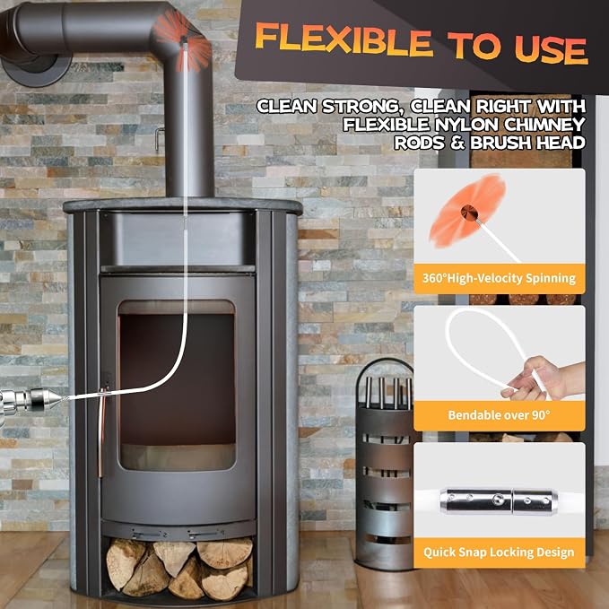 39 Feet Chimney Sweep Kit, Chimney Cleaning Kit - Image 4