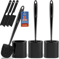 Toilet Brush, 3 Pack Toilet Brush and Holder Set Bathroom Accessories, Toilet by Holaloha