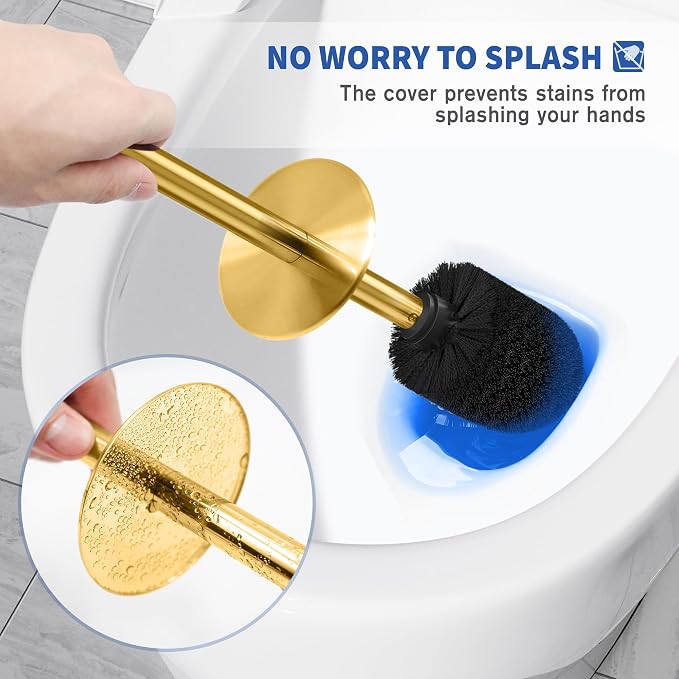 Toilet Brush and Holder, 2 Pack Toilet Brush Stainless Steel, Toilet Bowl Brush - Image 4
