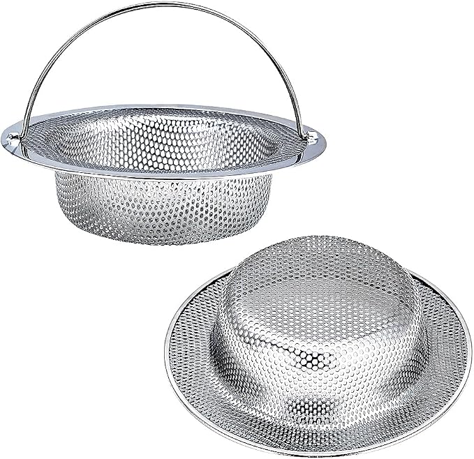 Kitchen Sink Strainer, 4.5" Diameter, Stainless Steel, Rust Free and Dishwasher by JUNADAEL+J