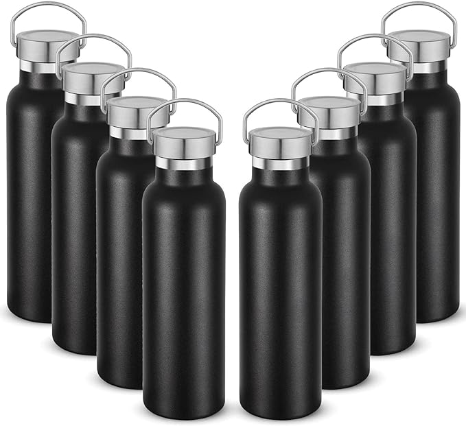 Neihepal 20 oz Insulated Water Bottles Bulk 8 Pack, Stainless Steel Double Wall by Neihepal
