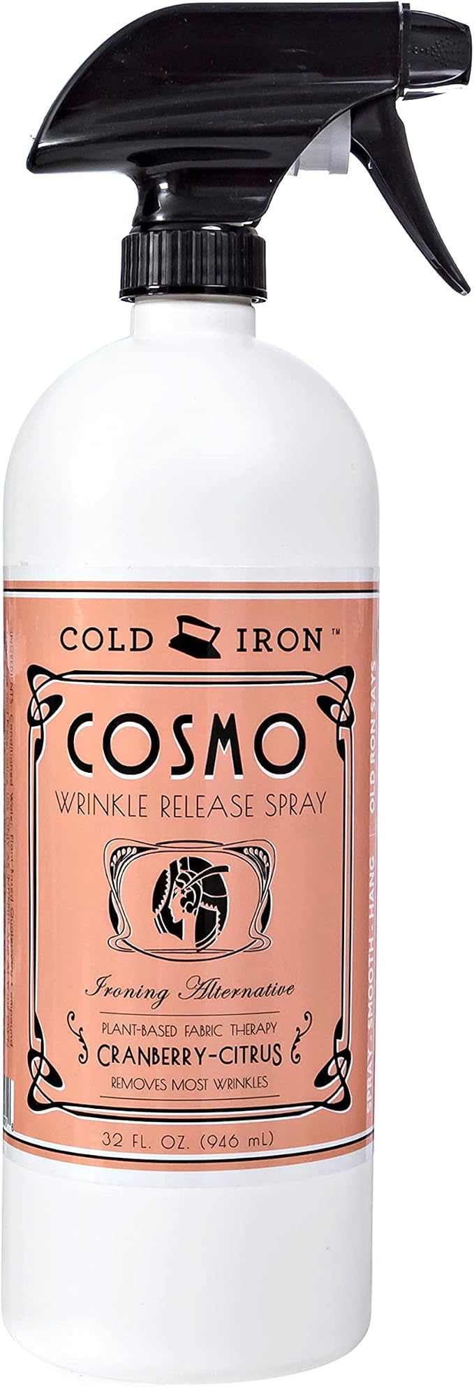 Cold Iron Wrinkle Release Spray 32 fl oz. Cranberry-Citrus. Plant Based Ironing by ColdIronWrinkleReleaser