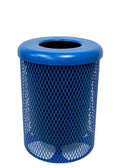 COATEDOUTDOORFURNITURE RFT-TXTLBL Heavy Duty Round Trash Receptacle by CoatedOutdoorFurniture