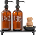 MOMEEMO Amber Glass Soap Dispenser Set Comes by MOMEEMO