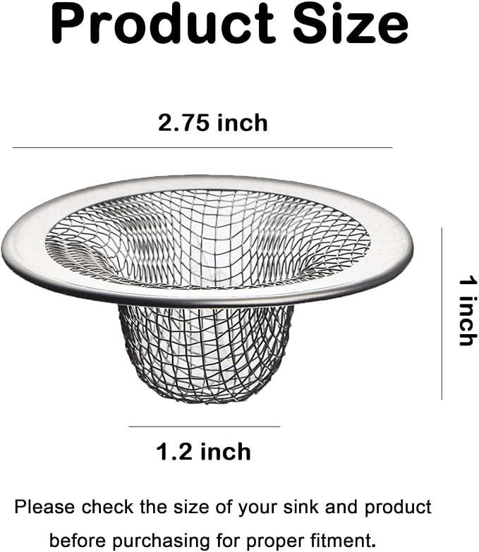 20Pcs Bathroom Sink Drain Strainer Screen Mesh, 2.75'' Stainless Steel Slop - Image 2