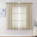 Chyhomenyc Taupe Sheer Curtains 45 Inch Long 2 Panels, Light Filtering Rod by Chyhomenyc