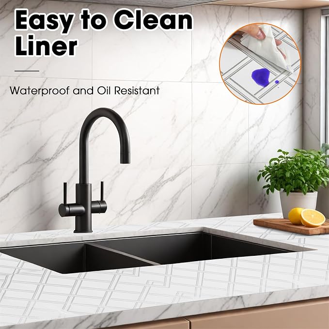 Drawer and Shelf Liner for Kitchen Cabinets Non-Adhesive, Non-Slip Cabinet - Image 3