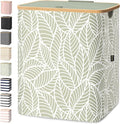 BALEINE Laundry Hamper with Lid, Tall Laundry Baskets with Bamboo Pull Handles by BALEINE