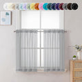 Chyhomenyc Light Grey Sheer Curtains 36 inch Length 2 Panels, Light Filtering by Chyhomenyc