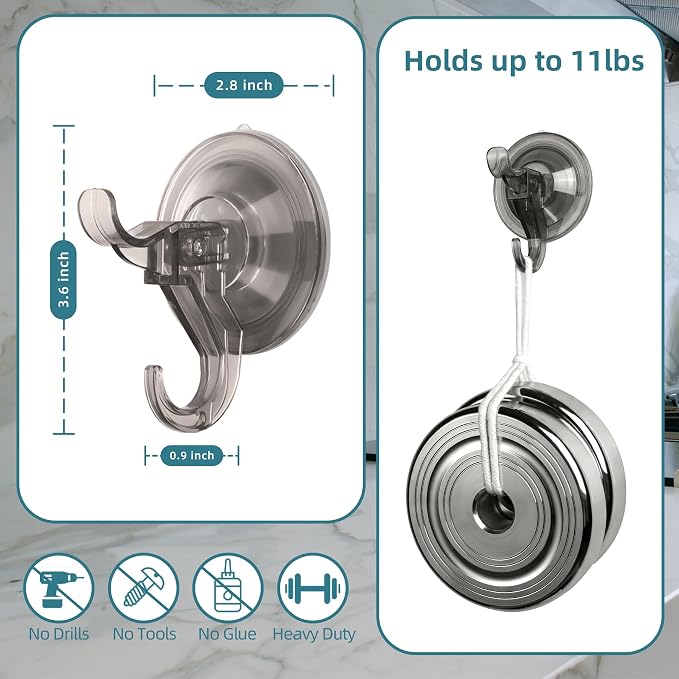 Antimbee 10 Pack Reusable Suction Hooks, Removable Small Suction Cups - Image 3