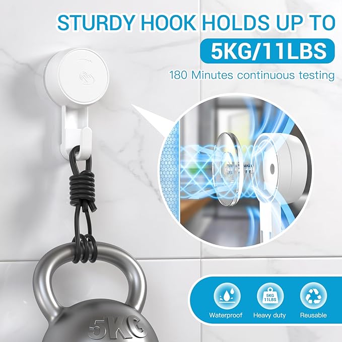 LUXEAR Suction Hooks Powerful Vacuum Suction Shower Hook- Heavy Duty Hangers - Image 3