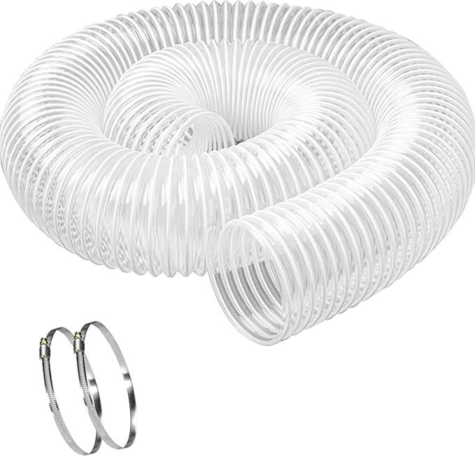 Heavy PVC Dust Collection Hose 5" x 10', Puncture Resistant PVC Dust Collection by Qucship
