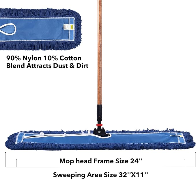 Matthew Cleaning 24'' Industrial Strength Cotton Dust Mop Refill Washable - Image 7