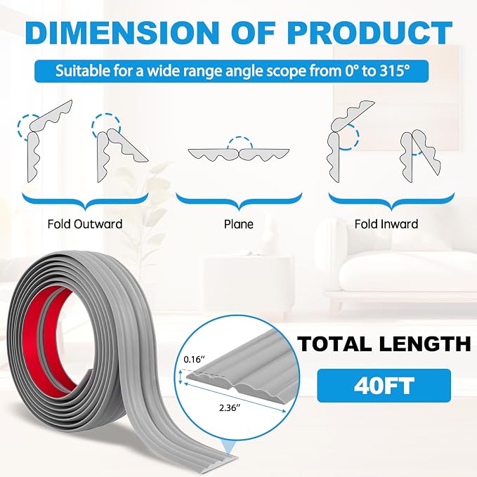 Wall Corner Protector Peel and Stick Corner Trim Molding Flexible Inside & - Image 5