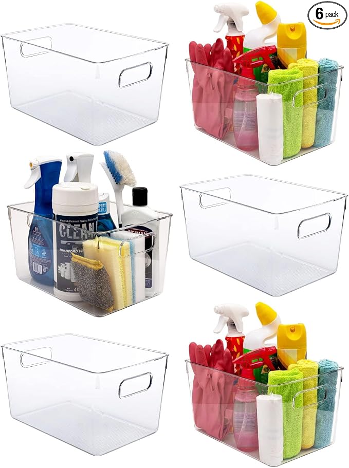 Clear Plastic Storage Bins, Laundry Room, Freezer Organizer Plastic Storage by CONTROLKITCHEN
