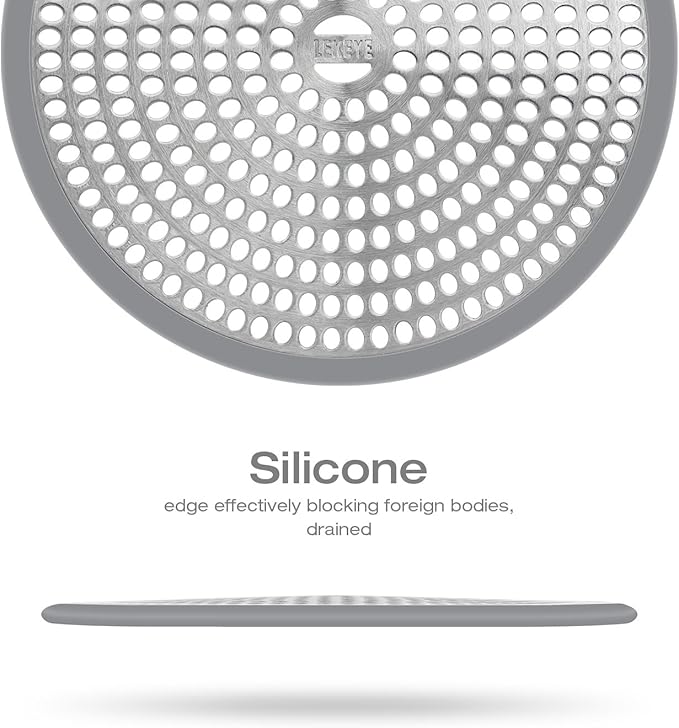 LEKEYE Shower Drain Hair Catcher/Strainer/Stainless Steel and Silicone - Image 4